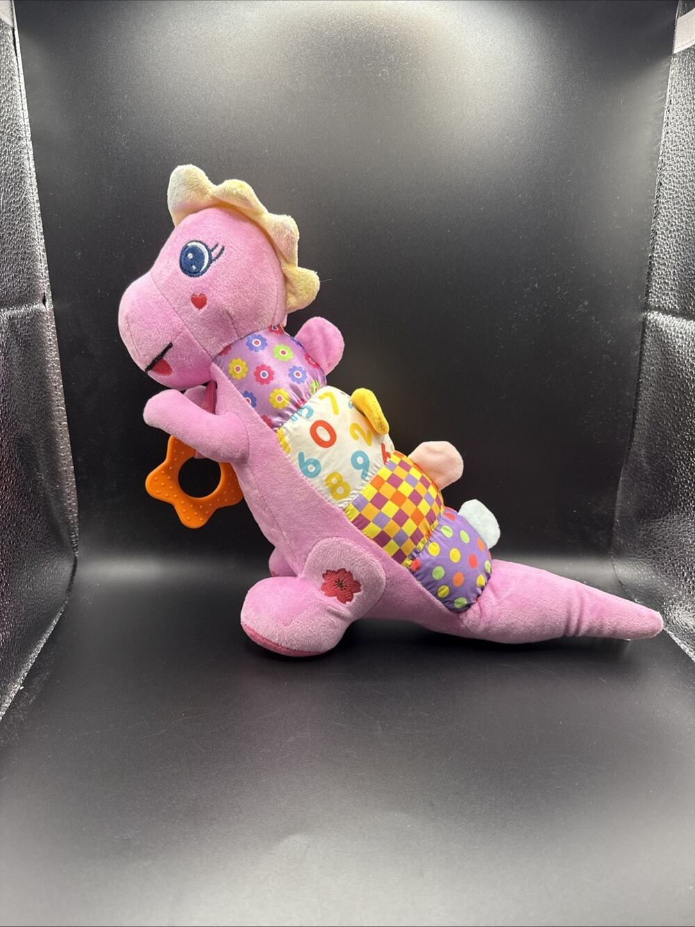 Baby Dinosaur Toy – Crinkle, Teether & Rattle – Infant Sensory Plush